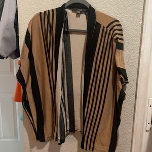 Tan & black striped cardigan